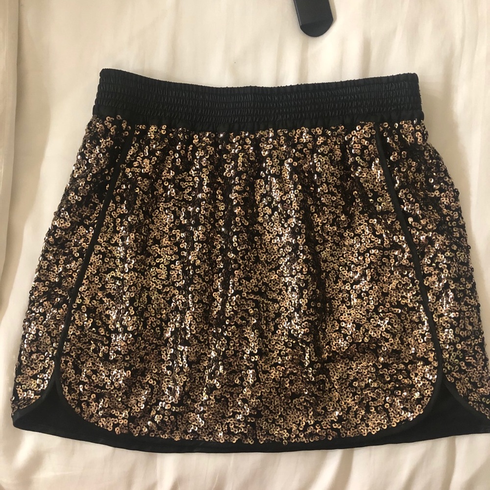 Sam Edelman gold sequin skirt